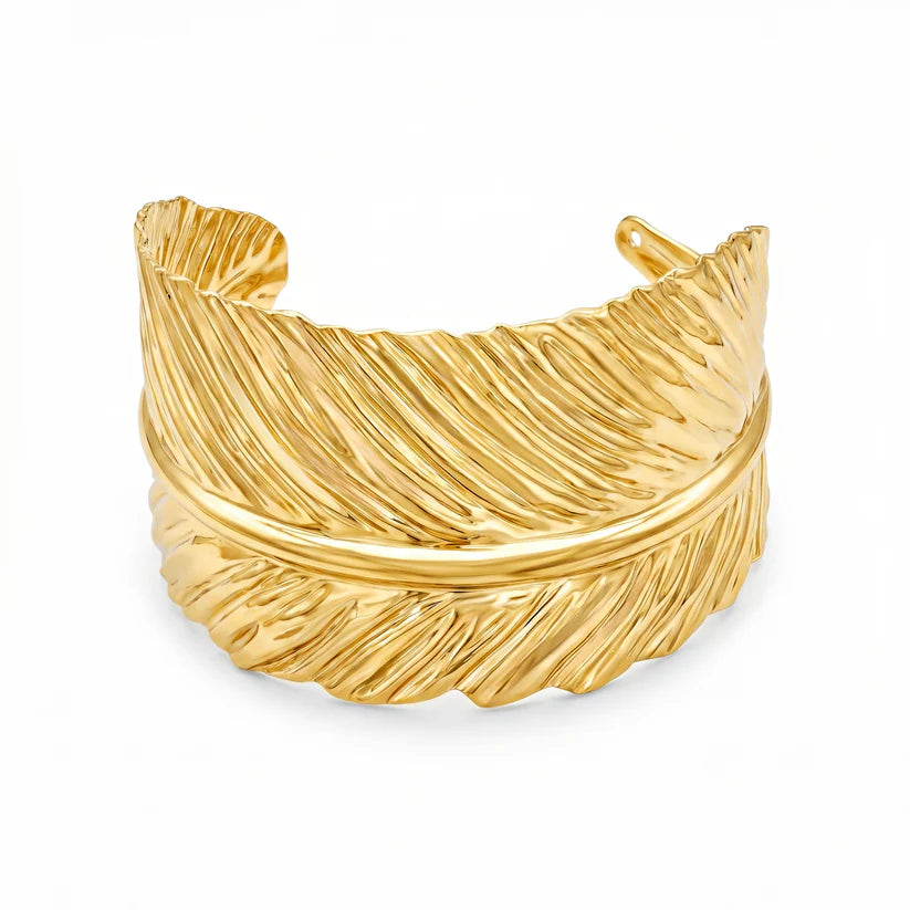 Golden Leaf Cuff Bangle