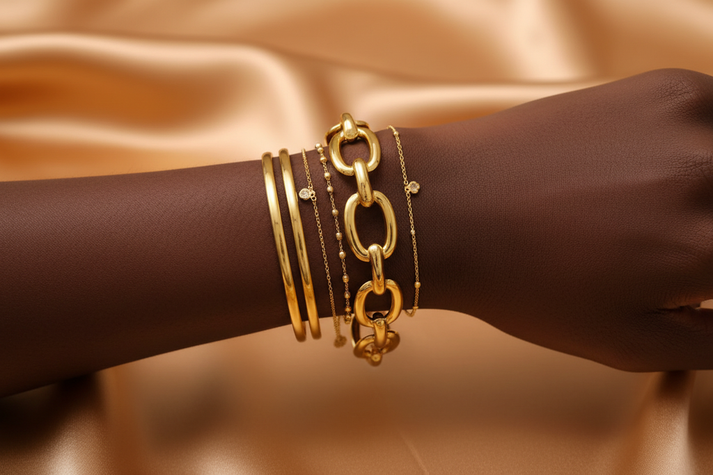 Aurum Chain Bracelet – Stacked, Fitted
