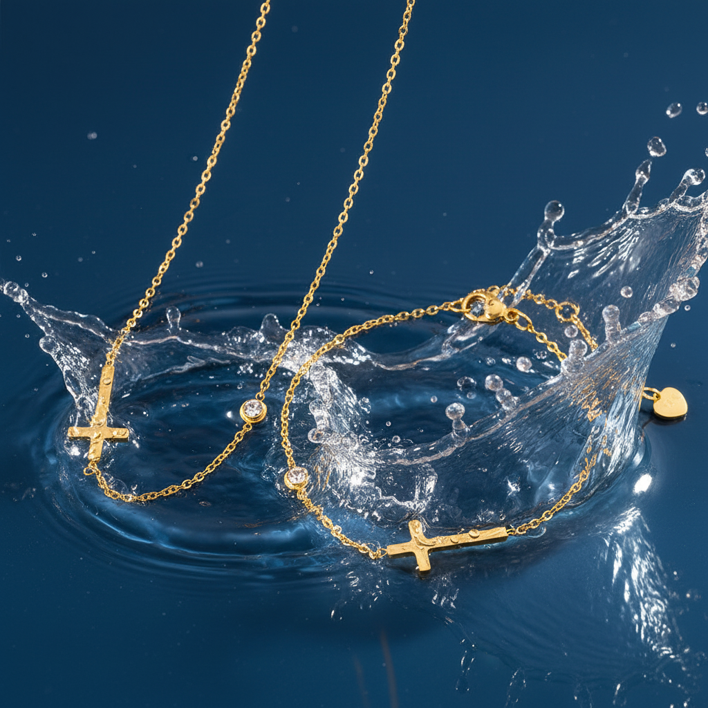 Gold Cross Set – Waterproof Splash